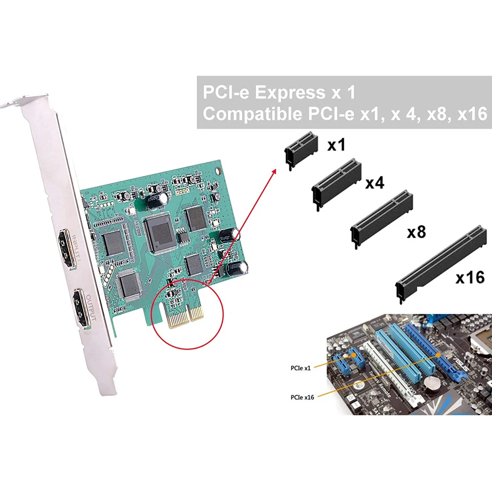 Imagem -02 - Pcie Placa de Captura hd 1080p 60fps Gravador de Vídeo para Ps4 Xbox One Wii u Nintendo Switch Transmissão ao Vivo Hdcp Ezcap295