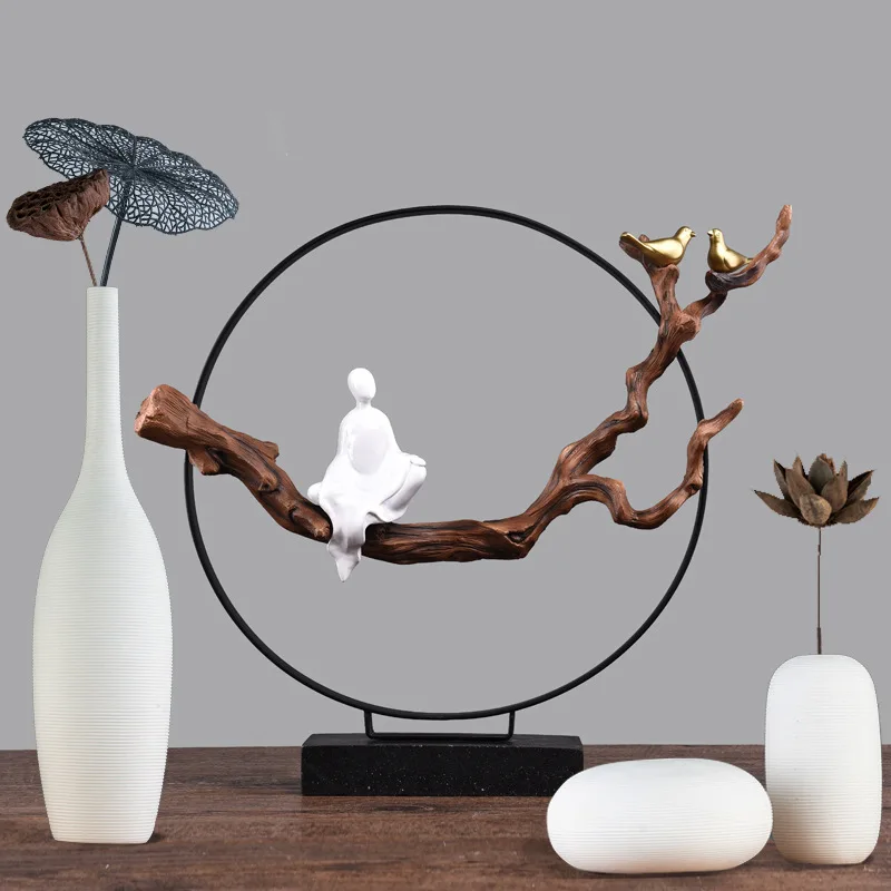 

New Chinese Resin Decoration Creative Statue Gift Zen Crafts Sculpture Creative Home TV Cabinet Living Room Xuan Decoration