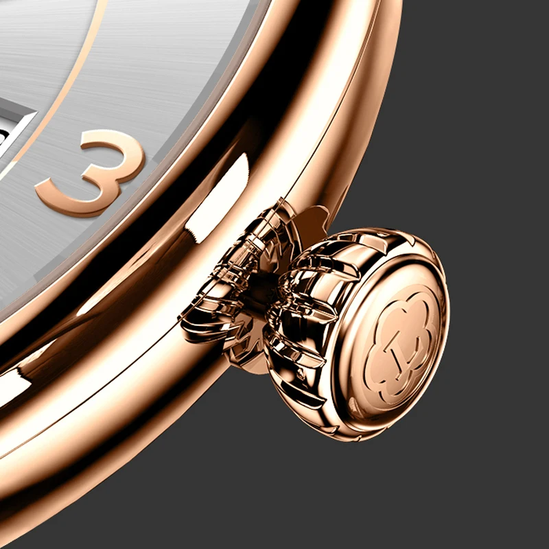 LOBINNI Nuovi orologi eleganti da uomo Orologio da polso meccanico automatico delle migliori marche Orologio con movimento a gabbiano Orologio impermeabile in vetro zaffiro