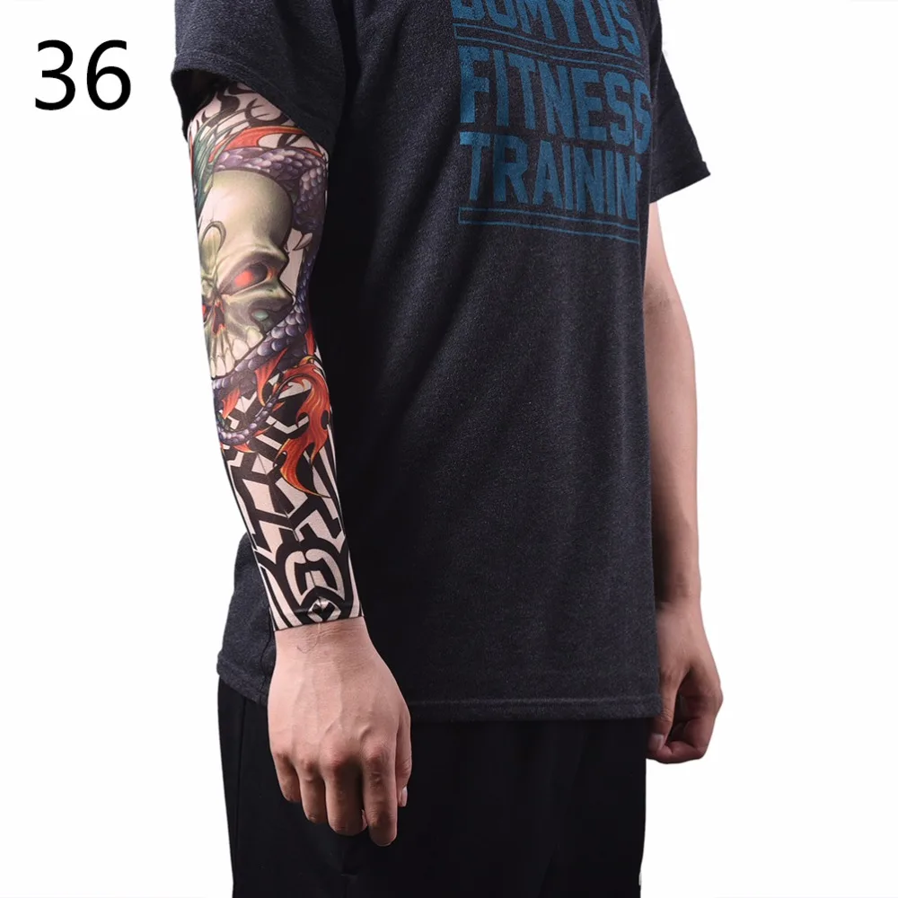 

Sleeves Designs Body Arm Stockings Tatoos Cool Men Women Tattoo Arm Warmer Skins Proteive Nylon Stretchy Fake Temporary Tattoo