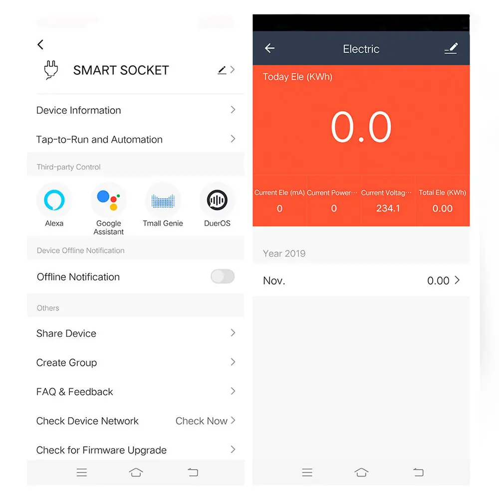 Smart Plug Wifi Wattimetro Smart Plug Socket with Wattmeter Tuya Wifi Smart Meter EU Single Sockets Compatible With Alexa Google