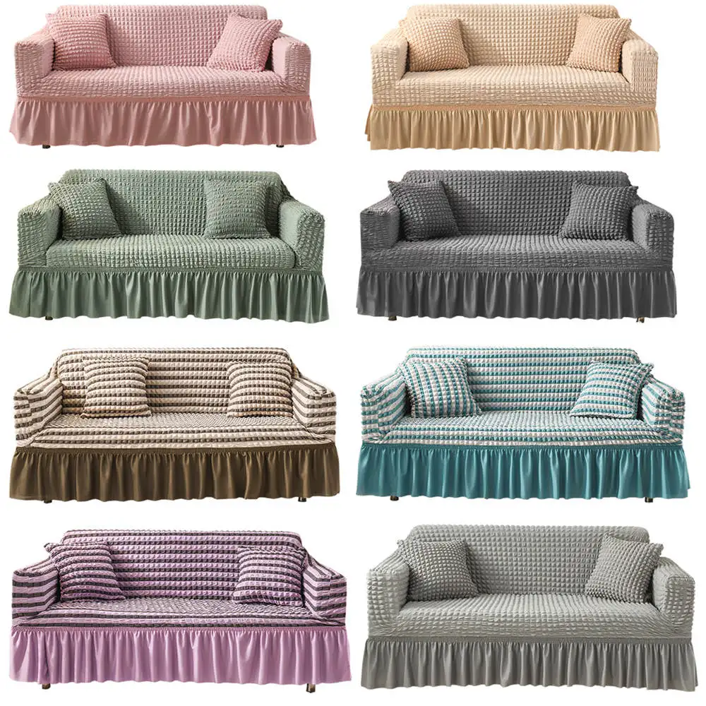 1/2/3/4/5 Seater Stripe Pattern Sofa Covers Corner Elastic Sofa Cover Protector for Living Room Couch Four Season Universal