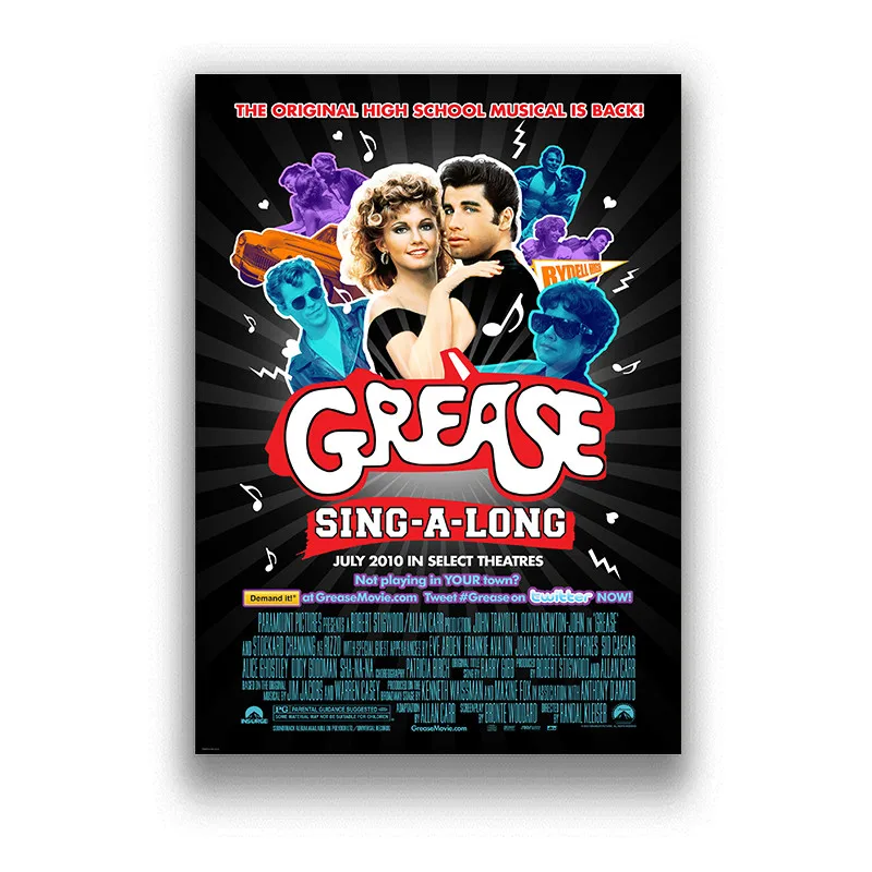 Grease Movie Music White Glossy Paper Poster Wall Art Canvas Painting Bedroom Living Room Home Decoration