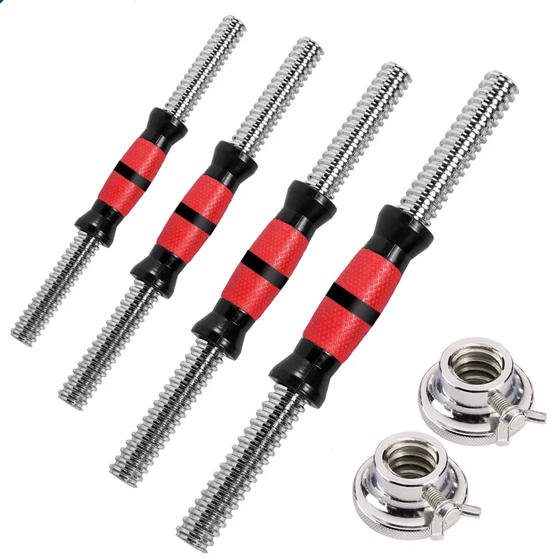 30/35/40/45cm Length Fitness Dumbbell Bars With Clamps Standard Dumbbell Handles for 25mm Weight Plate Gym Weightlifting Workout