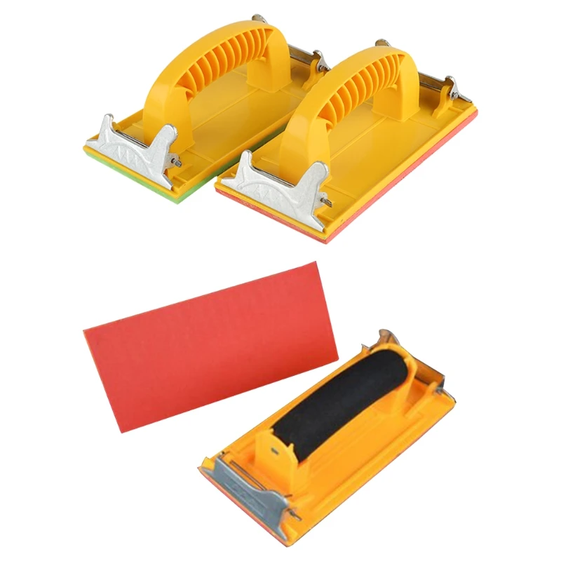 

2022 New Durable Hand Sanding Block Hand Sander w/ Sponge/Plastic Handle Sandpaper Holder