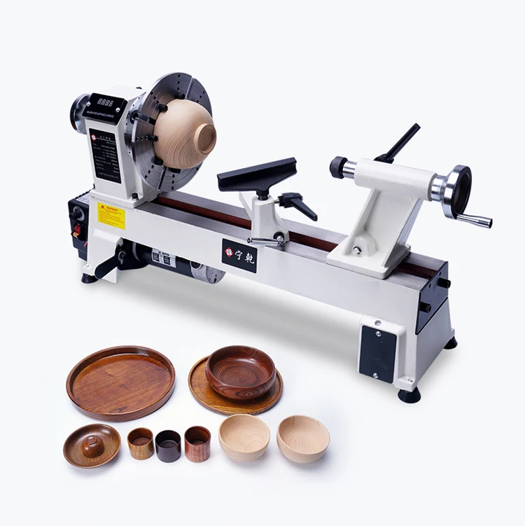 

220V / 750W 4 Inch Chuck Variable Speed Mini Wood Lathe Machine with Digital Display Woodworking Lathe