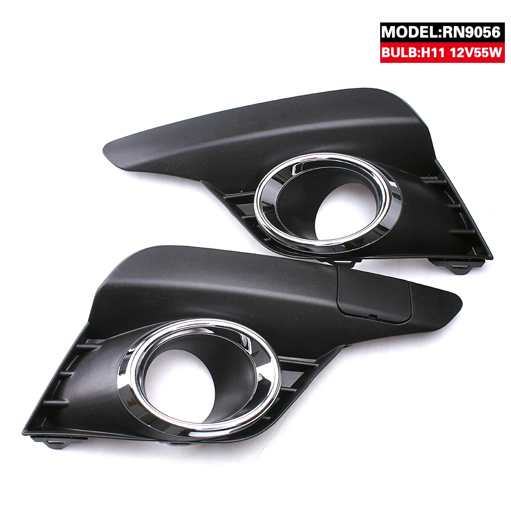 For Renault Sandero Logan Megane Symbol 2018-2020  Front Fog Lights Car Styling Spot Light Fog Lamps Black panel With
