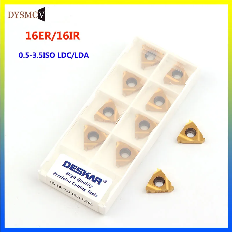 

DESKAR 100% оригинальный 16IR 16ER 0,5-3.5ISO LDA LDC карбидная вставка резьба токарный инструмент режущий инструмент CVD покрытие