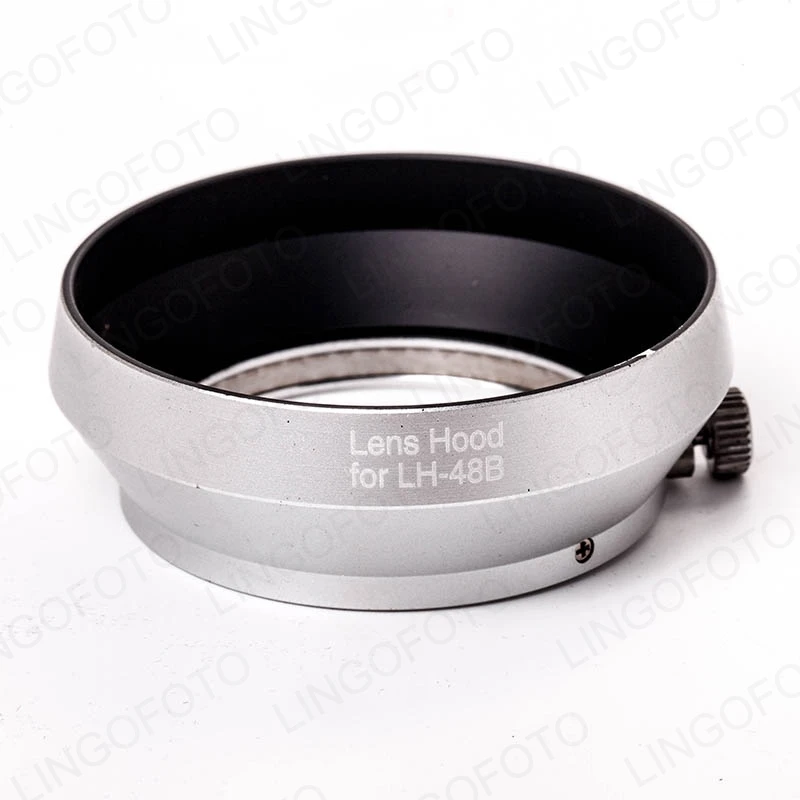 Metal Lens Hood LH-48B for Olympus M.ZUIKO DIGITAL 17mm f1.8 Silver