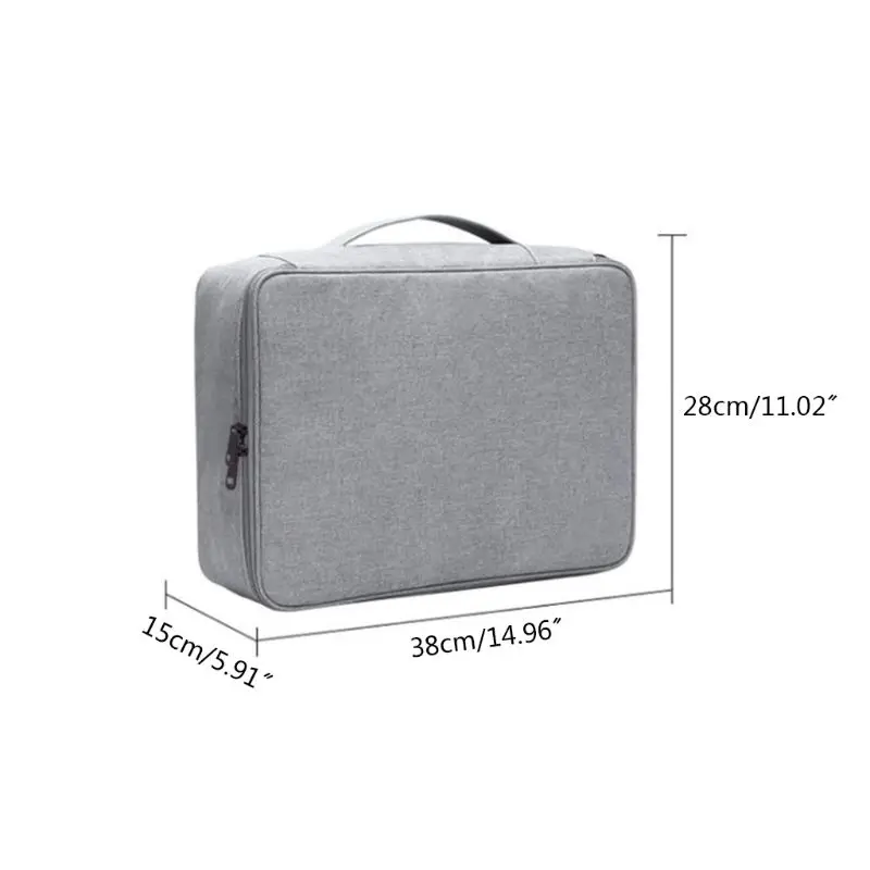 طبقة مزدوجة وثيقة حقيبة التذاكر سستة التخزين سعة كبيرة شهادات الملفات منظم السفر