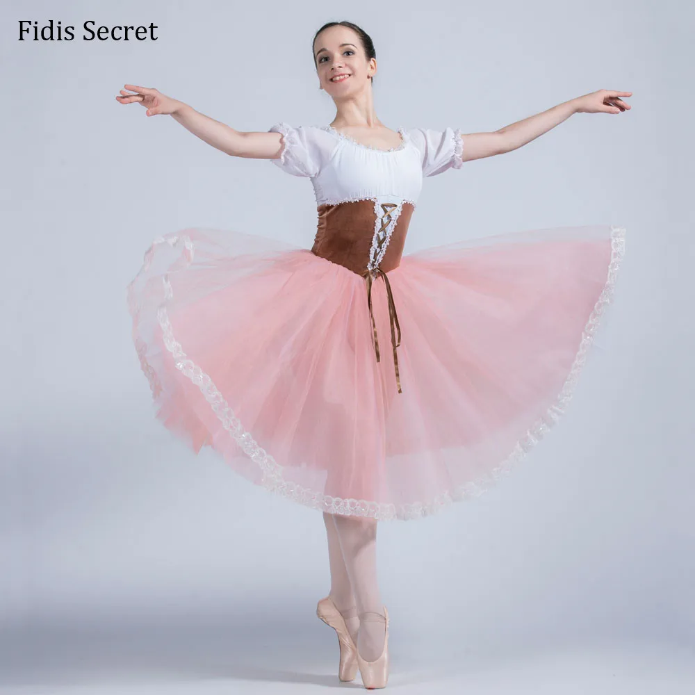 

Hot New Giselle Ballet Long Dress,Adult Puff Sleeve YAGP Professional Romantic Tutu,Girl Ballerina Napoli Peasant Stage Costumes