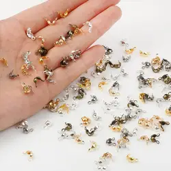 DIY 쥬얼리 제작 소모품용 커넥터 걸쇠 피팅, 볼 체인, 칼롯 엔드 크림프, 비드 커넥터 부품, 4*7mm, 로트당 100 개