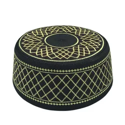 Muslim Hats Cotton Embroidery Islamic Men Prayer Arab Clothing Caps Saudi Arabia Indian Turban Bonnet Musulman Man Hijab Hat