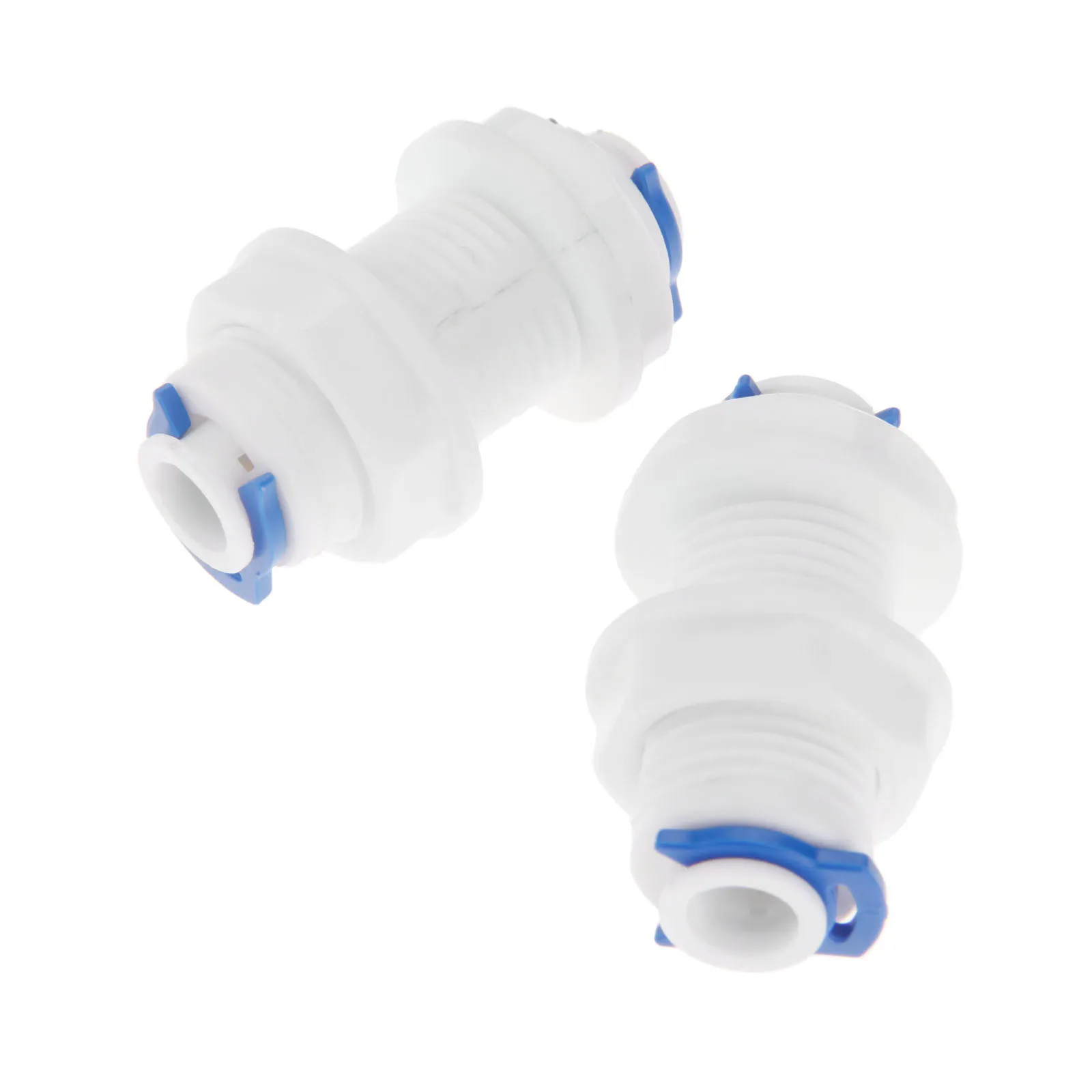 

2Pcs 1/4" OD Tube Reverse Osmosis RO Water System Straight Bulkhead Fitting Pipe Quick Coupling Connectors Water Purifier Filter