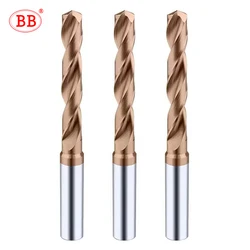 BB Carbide Drill 5xD with External Internal Cooling Inner Through Coolant Hole Parallel Shank 3.1mm 16mm Coated CNC Machine Tool