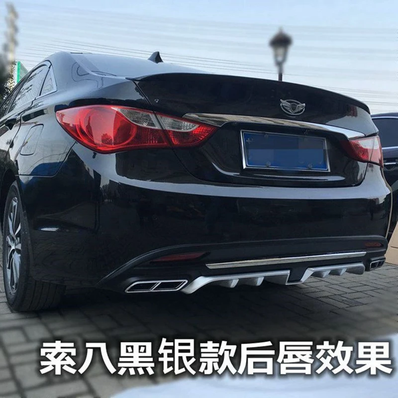 

Spoiler ABS Rear Bumper Diffuser Bumpers Protector for Hyundai Sonata Forte Body Kit Bumper Rear Lip Rear Spoiler 2016