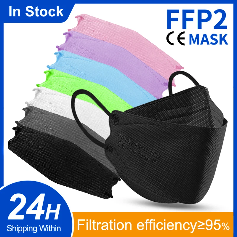 

4 Layer FFP2 Mask CE Mascarillas FPP2 Approved hygienic Protective Mouth Face Mask Reusable KN95 Respirator FFP2MASK Masken