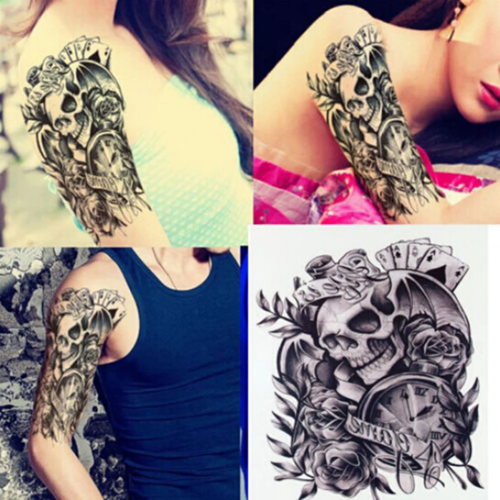 3D ขนาดใหญ่กันน้ำชั่วคราว TATTOO แขนการแปลง Tattoos สักปลอมสติกเกอร์แฟลชหลายสไตล์