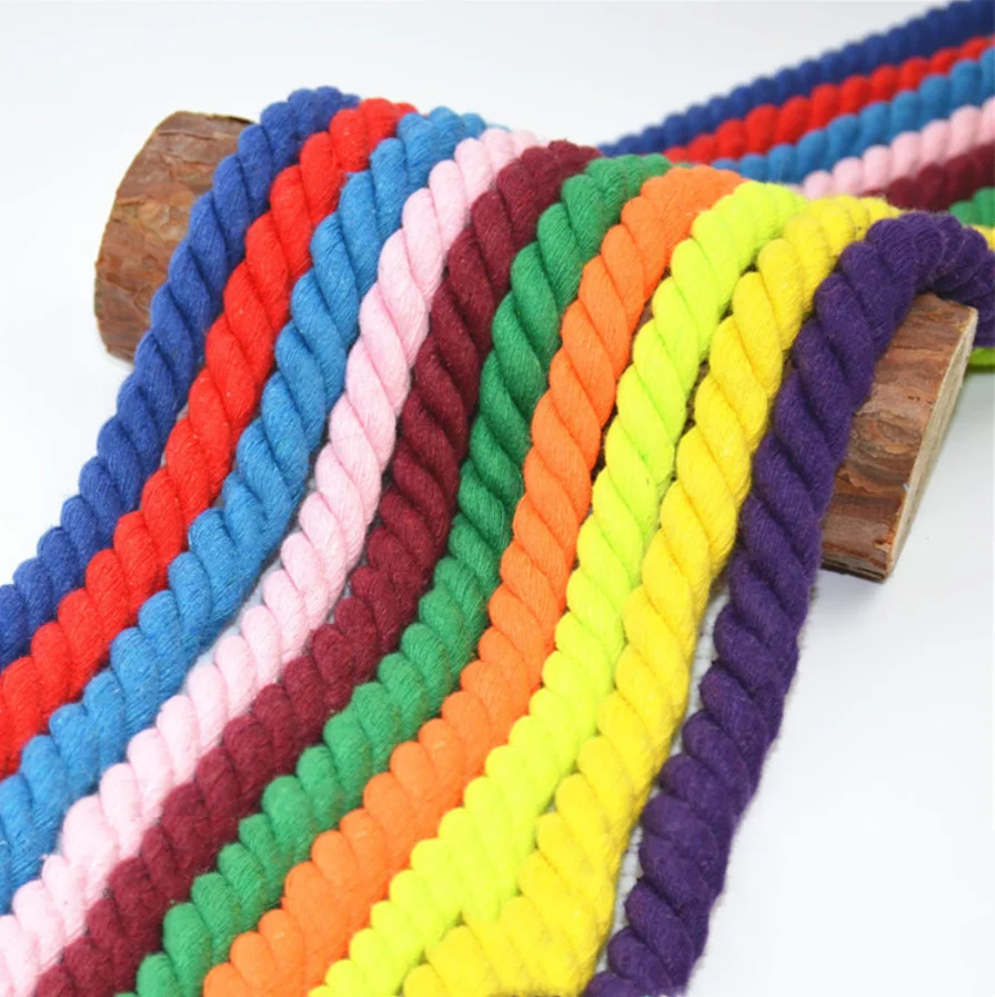 5Meters 10MM 3 Shares Twisted 100% Colorful Cotton Cords/Rope for Bag Home Decor DIY Textile Accessories