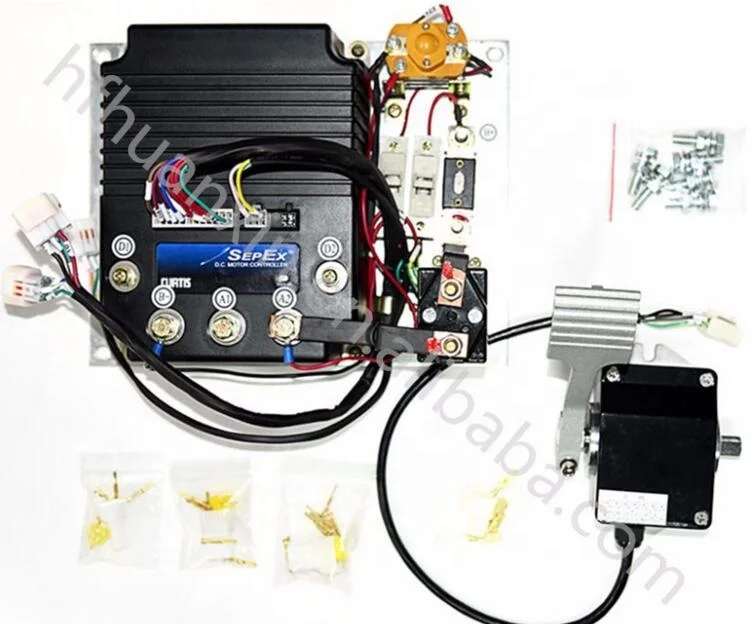 Régulateur de vitesse de moteur à courant continu, 1244, 600A, 48V, 80V, Curtis avec pédale de réglage électrique