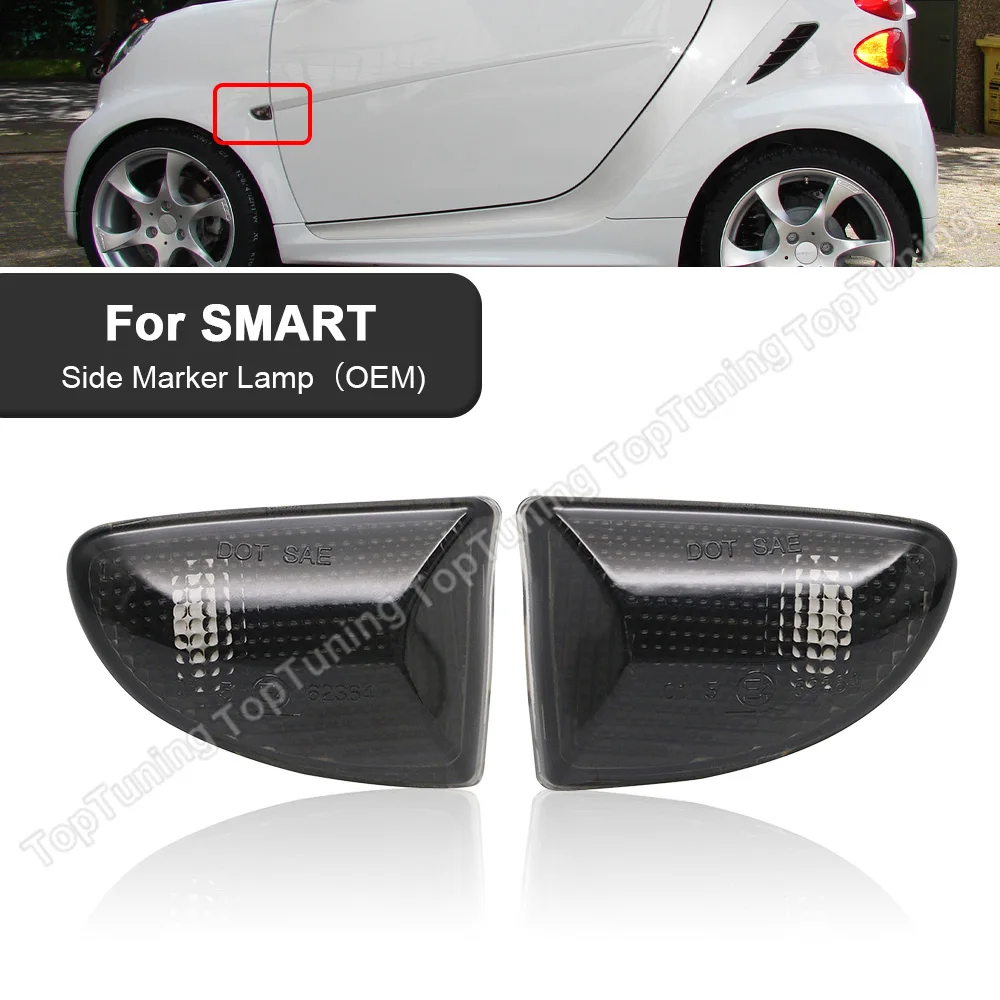 

2 шт. OEM КРЫЛО боковой маркер указатель поворота лампа для Smart Fortwo 451 MK1 MK2 2007-2015 дымовая линза прозрачная линза