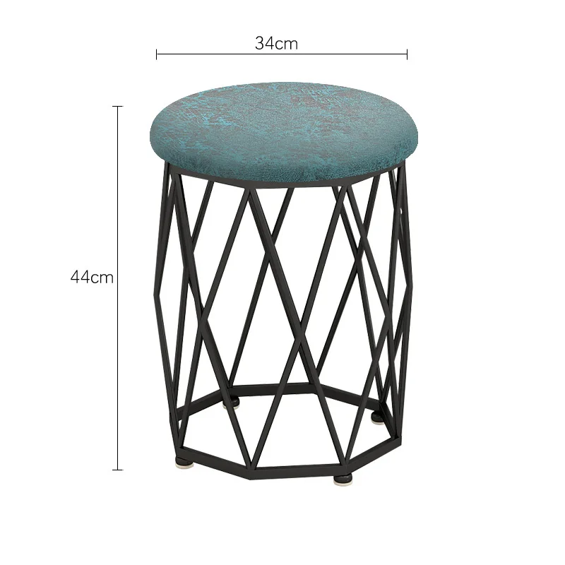 

Dressing Stool Small round Stool Light Luxury Iron Fashion Nordic Creative Shoe Changing Stool Short Dining Stool