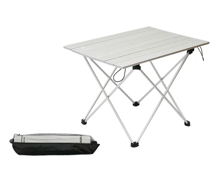 Big size Aluminum Folding Collapsible Camping Table Roll up with Carrying Bag Outdoor Picnic, BBQ, Beach, Hiking, Travel