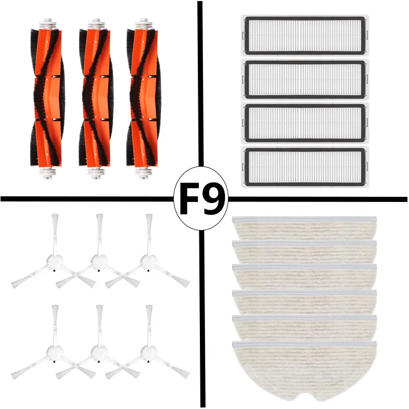 Piezas de Robot aspirador Dreame F9, cepillo lateral grande central, filtro Hepa, paño de fregona para Dreame F 9 DreameF9
