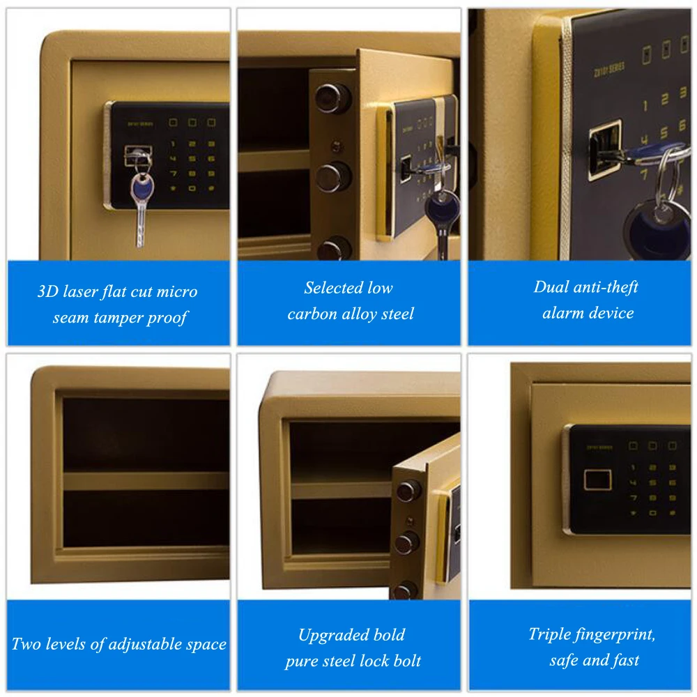 金庫盗難防止電子収納銀行金庫セキュリティマネージュエリー収納コレクションホームオフィスのセキュリティボックスLBXX019