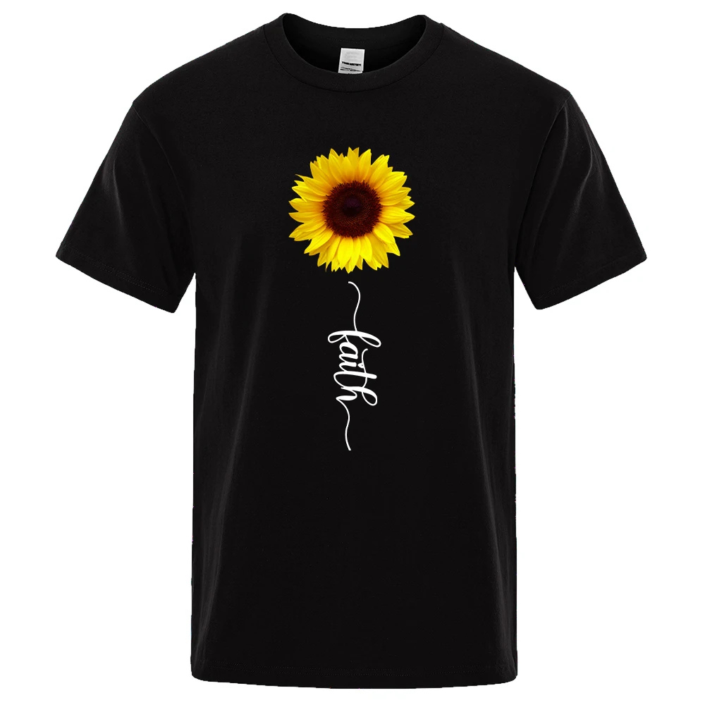 The Sunflower Of Hope Beauty Print Men Women Tees Shirt Fashion Brand Clothing S-XXXL Oversized Tee Shirts Regular Sleeve Tshirt