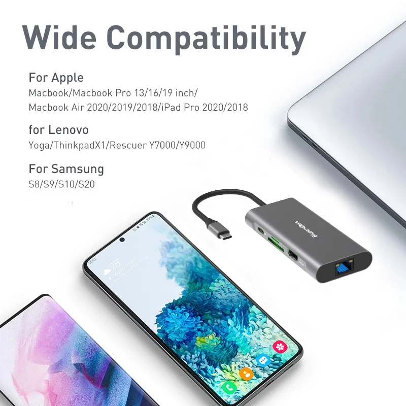 Док-станция для MacBook Pro, USB 3,0, разветвитель, USB 3,1