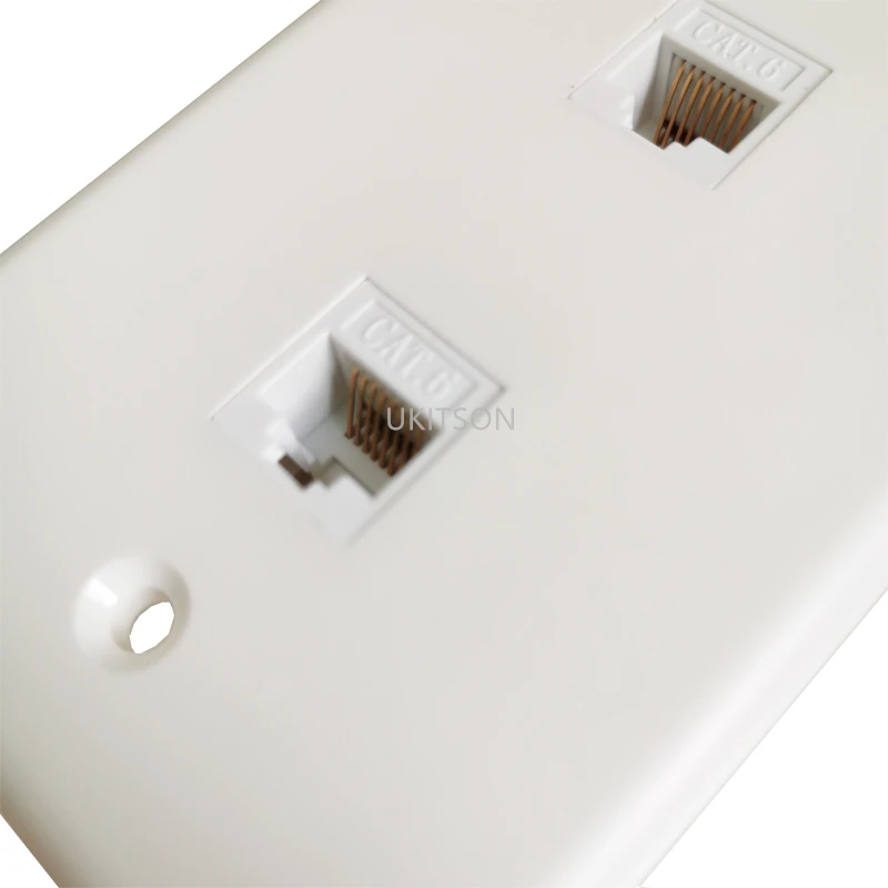 2 Ports CAT6 RJ45 US Wall Plate Female Lan Plug For Internet Patch Cord North America Network Socket