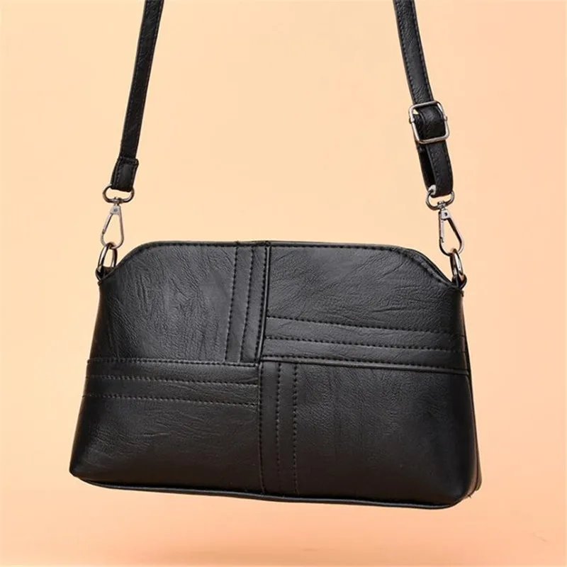 Vintage PU Leather Ladies Messenger Bags Small Splicing Handbag Luxury Design Shoulder Bag for Women Shopper Travel Totes