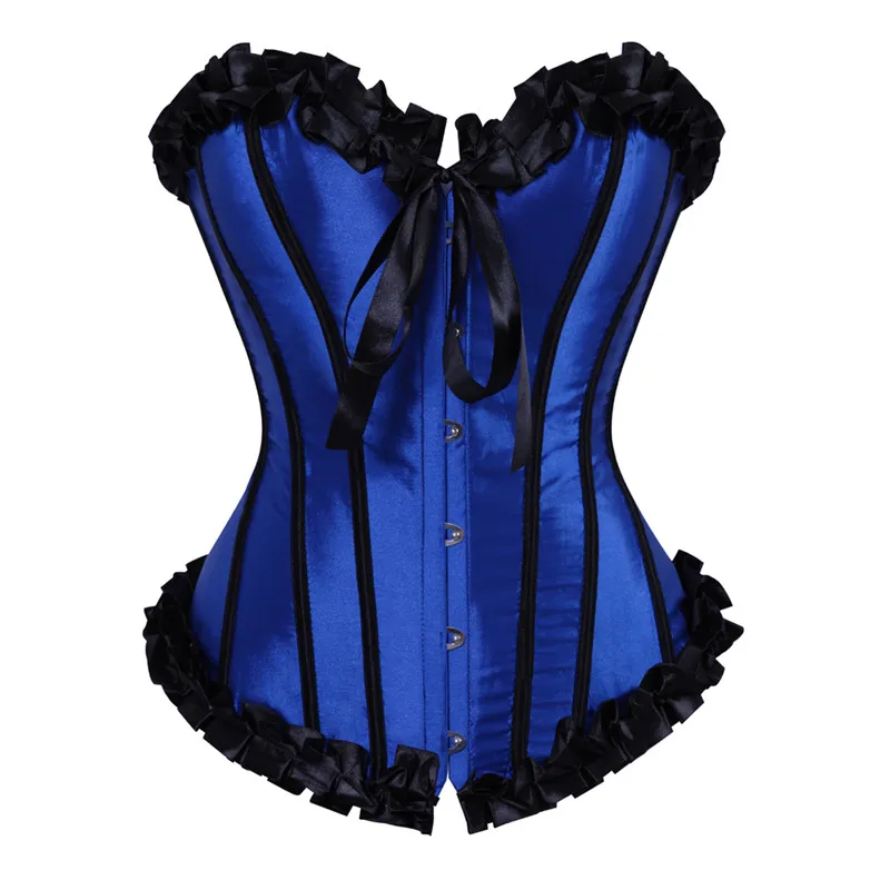 Vintage Corsets Lace Up Bustier Plus Size Korsett For Women Striped Gothic Gorset Sexy Boned Corselet Burlesque Outfit