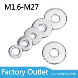 M3M2M2.5M1.6M4M5M6M8M10M12M16M20M24M27 GB97 A2 Spacer 304Stainless Steel Washer Plain Gasket for Screw Bolt Flat Metal M3Washer