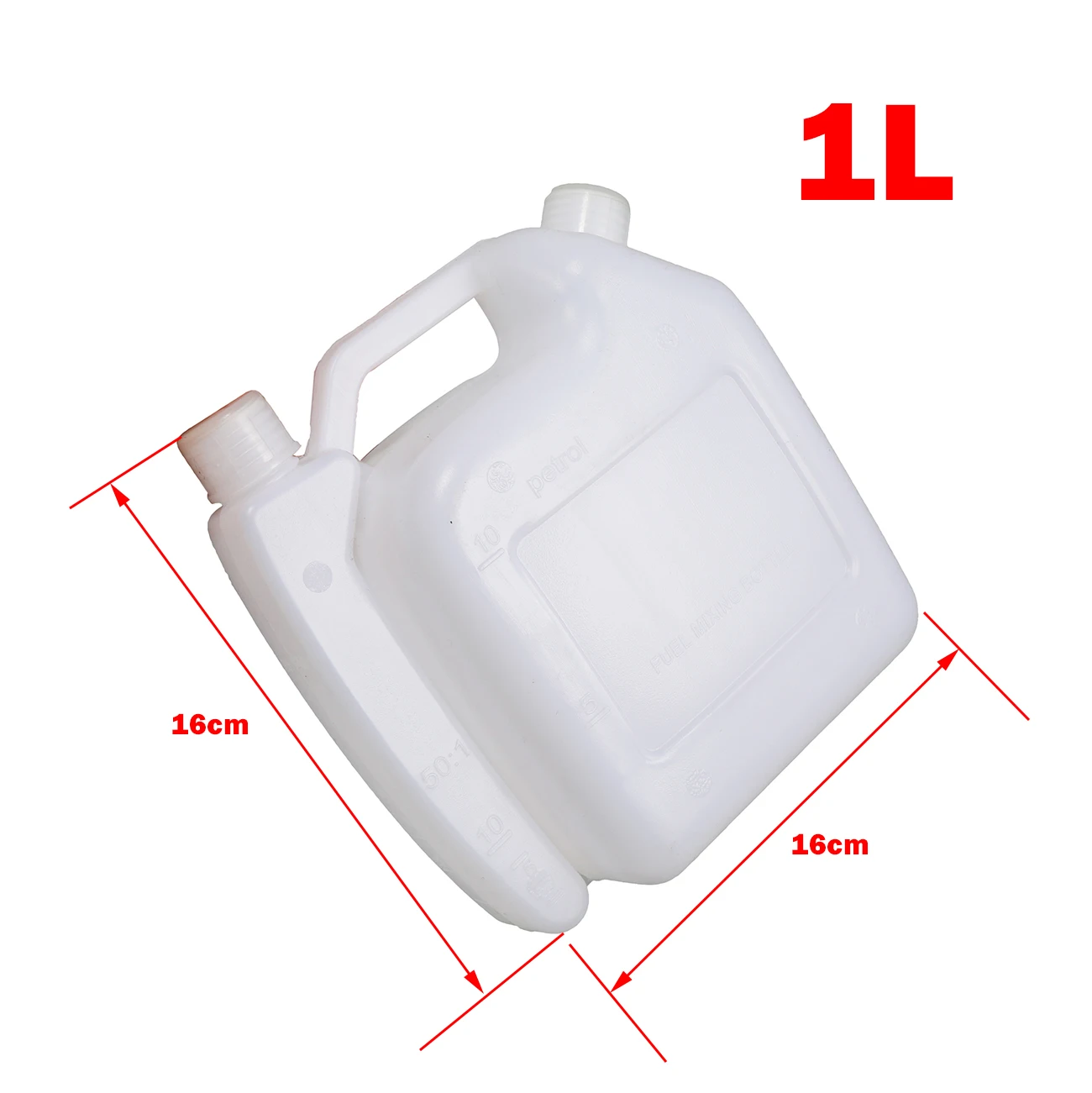 1L Portable 2-Stroke Fuel Petrol Oil Mixing Bottle 25:1/50:1 Chainsaw Strimmer