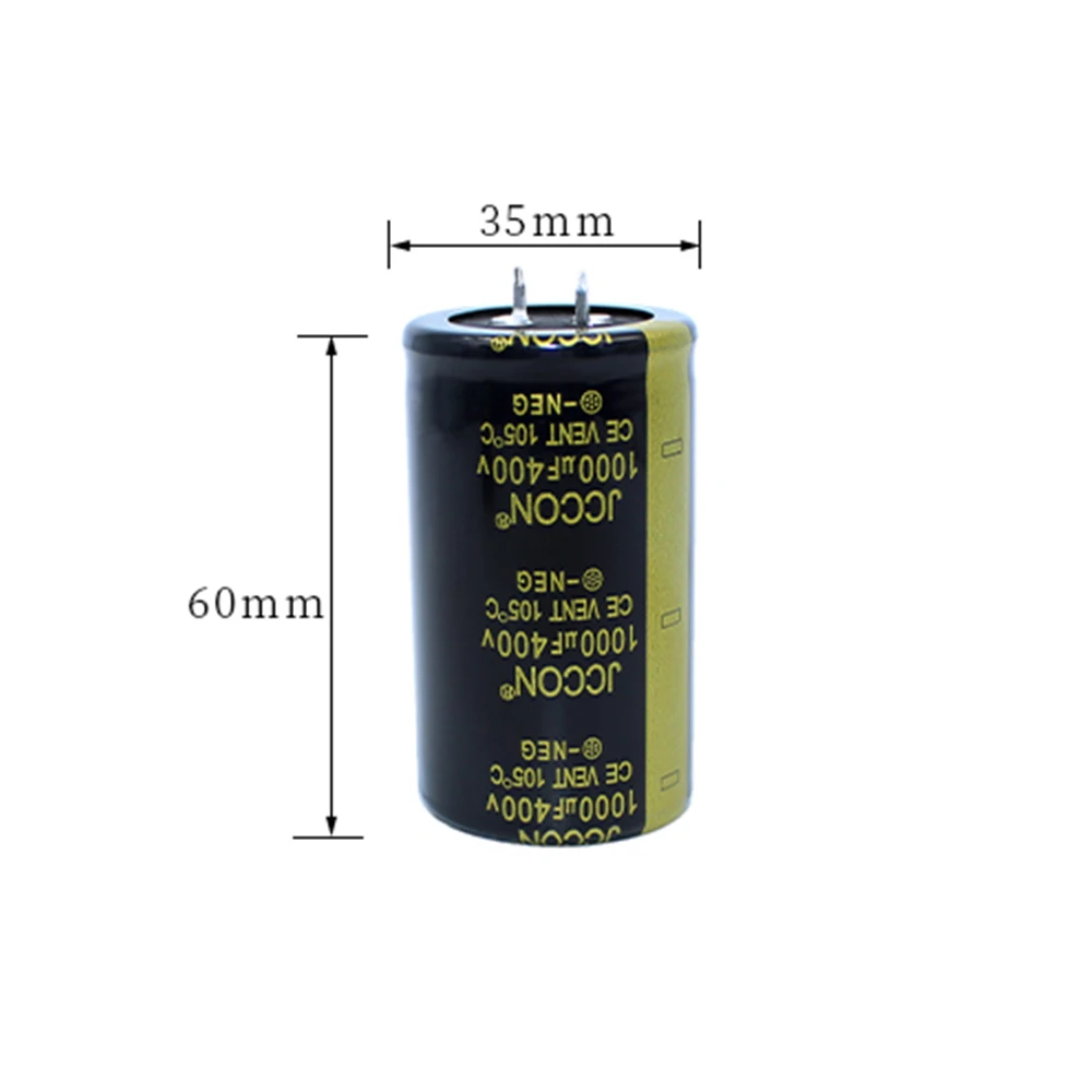 2pc 1000UF 400V 35x60mm JCCON 105 ℃ Long Life Full-Voltage Direct Insertion Electrolytic Capacitor Inverter Welding Machine Horn