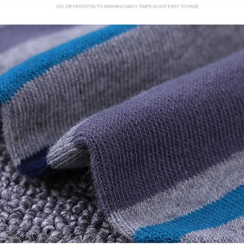 Cotton Crew Toe Socks for Men Boy Colorful Striped Casual 5 Finger Sock Short Breathable Sweaty Business Work Socks Male Hosiery