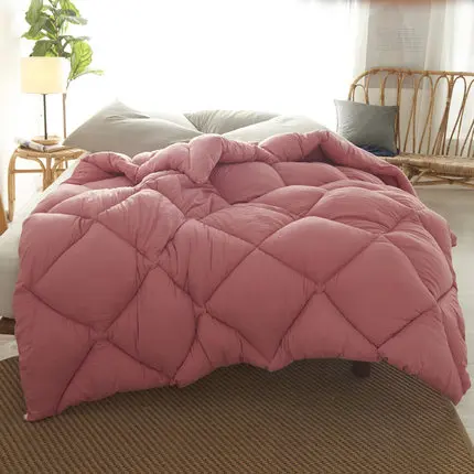 Pure Color Winter Quilt Duvet King Queen Twin Size Very Warm Winter Blanket Comforter Filler 1.5~3kg Weigte Down Quilt Duvet