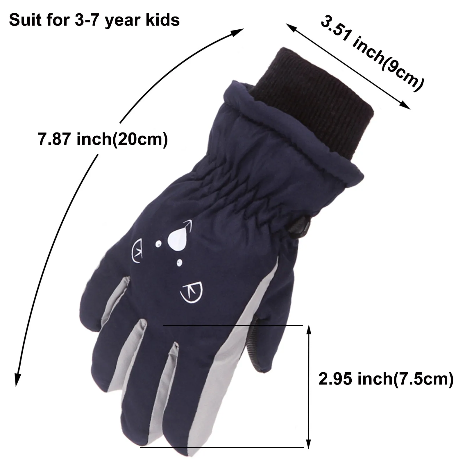 Luvas impermeáveis para crianças, Luvas de neve para meninos e meninas, Respirável e quente, Snowboard e esqui, Ar ao ar livre, 3-7Y, Inverno