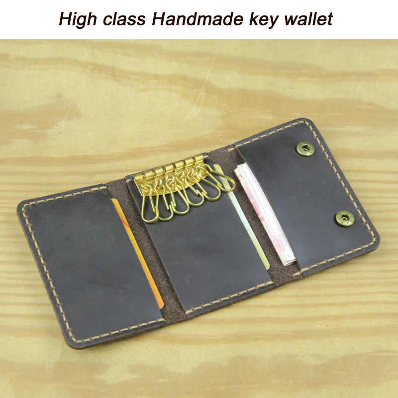 100% Handmade rocznika prawdziwej skóry skórzany na klucze uchwyt mężczyźni skórzany na klucze portfel na klucze mężczyźni etui na klucze kobiety Key organizator mody torba typu worek