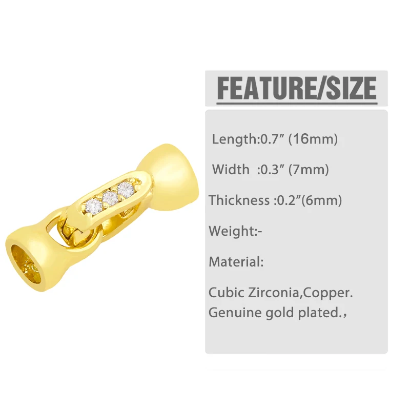 Copper Mini Bracelet Connectors Findings Gold Plated CZ Components for Jewelry Making cnta007