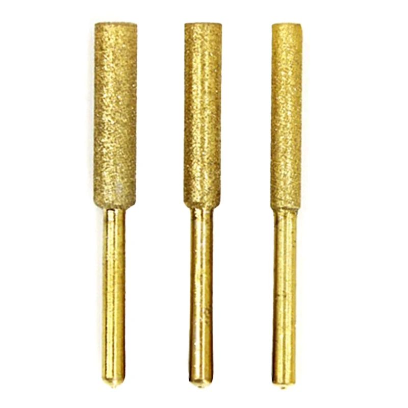 

30mm Shank Diamond Coated Cylindrical Grinding Mounted Bits Burrs for Rotary Tool Bit 4.0/4.8/5.5mm 5 Pcs