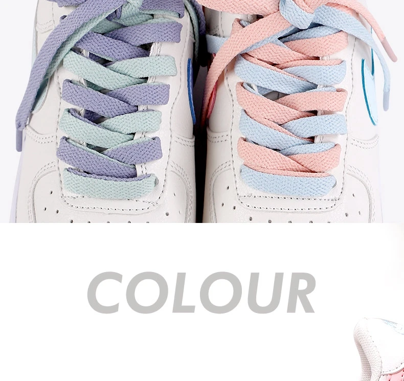1 Pair 4 Colors Air Force One Sneakers Shoelaces AF1/AJ Shoe Laces Cotton Flat Shoe Lace 120/140/160 CM Laces for Shoes Shoestri