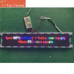 960 x 192mm 5Pcs P3 Indoor Led Matrix Module Hd-WF1 Wifi Controller With Switch Power Supply  DIY Digital Display