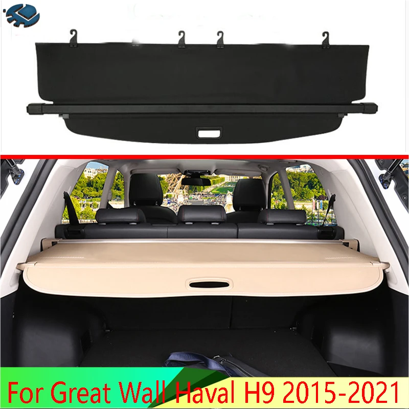 

For Great Wall Haval H9 2015-2021 Aluminum+Canvas Rear Cargo Cover Privacy Trunk Screen Security Shield Shade Accessories