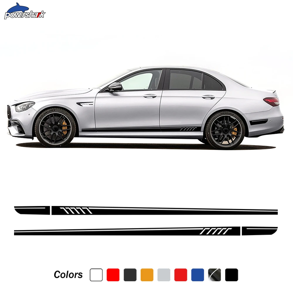 2 Pcs Edition AMG Side Stripes Sitkcer Decal For Mercedes Benz E Class W213 E53 E43 E63 AMG S213 A238 C238 E300 E350 Accessories