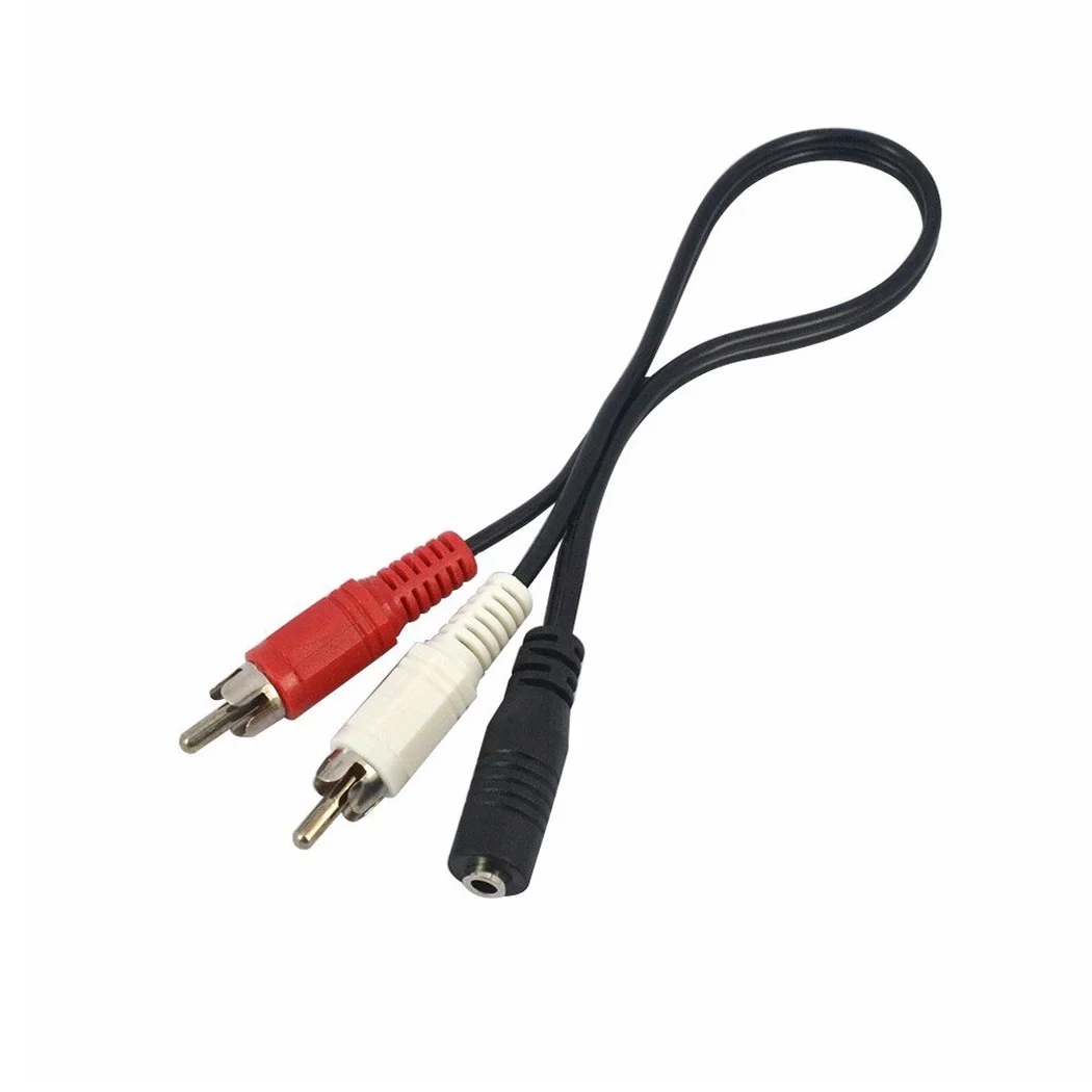 3.5mm Jack do 2RCA kabel stereofoniczny kabel Audio 3.5mm Jack żeńskie do 2RCA gniazdo męskie do słuchawek AUX Y Adapter do wzmacniaczy DVD