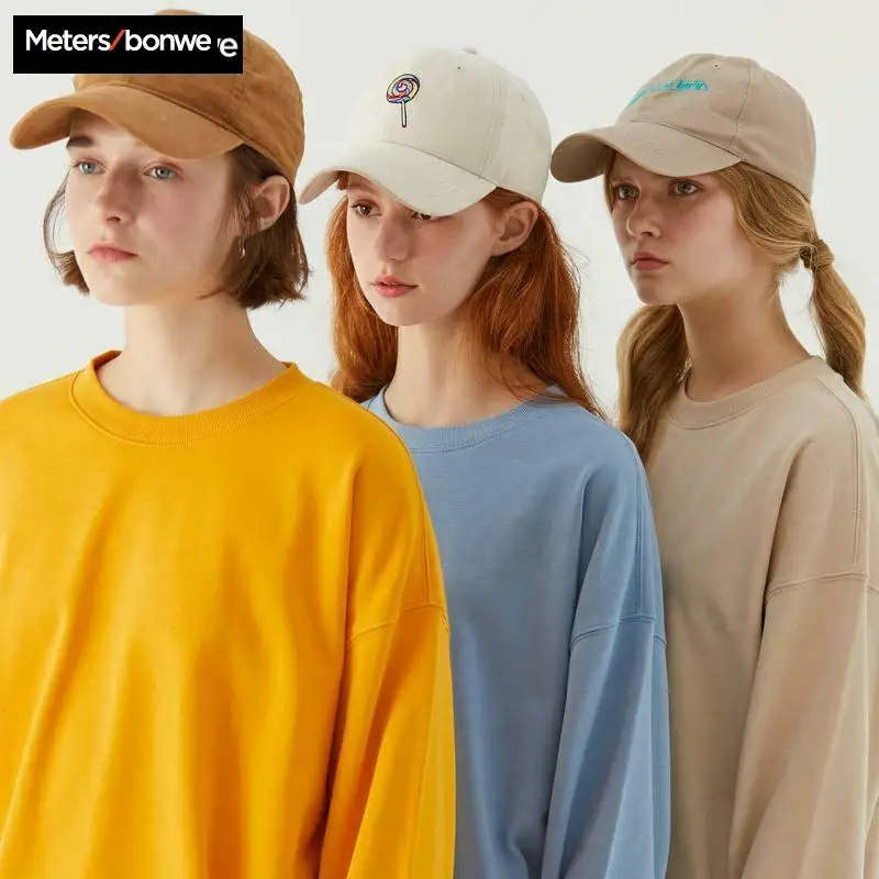 Metersbonwe-Sweats à capuche en tricot pour femmes, col rond, manteau pour dames, sweats à capuche décontractés, PVD basique, printemps, automne, marque Y-adt