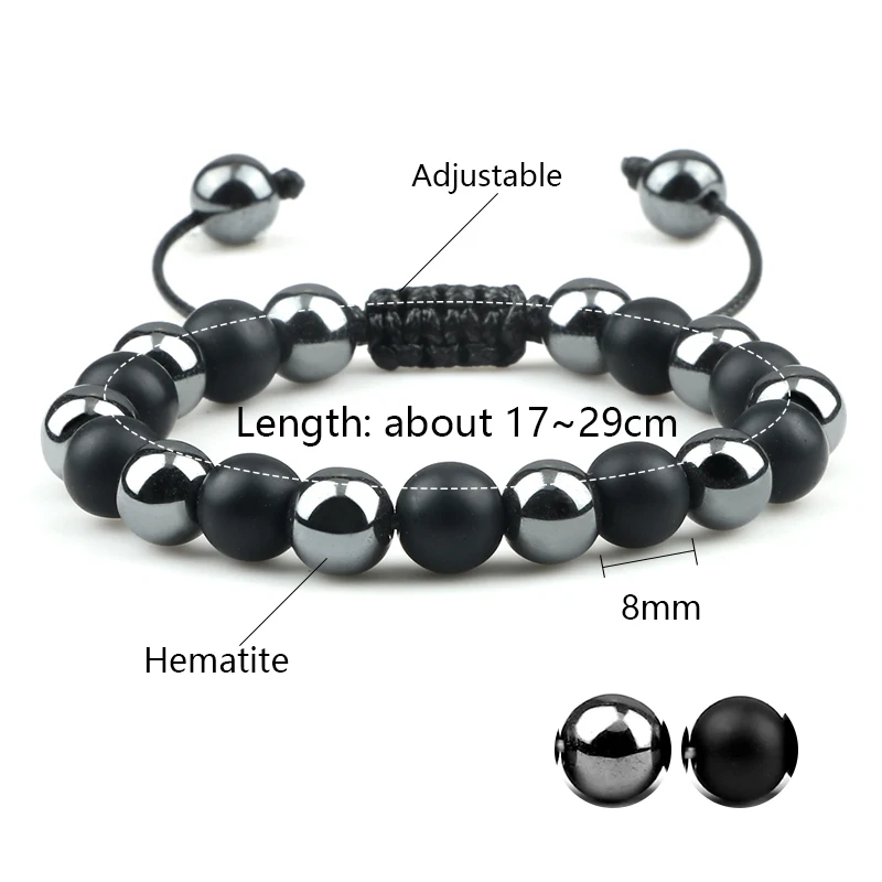 Natural Tiger Eye Stone Bracelets Men 8mm Hematite Beads Health Protection Braided Bracelet for Women Jewelry Handmade Pulsera